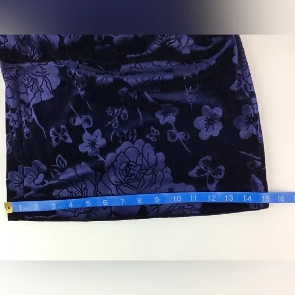 NWT Karl Lagerfeld Paris Navy Floral Embossed Velvet Jumpsuit16